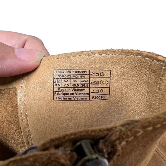 UGG Valencia Peep Toe Heeled Ankle Booties Size 9.5 - Picture 9 of 11